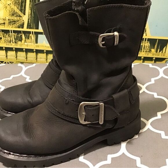 Harley Davidson boots biker black leather sz.US 5 Eur 35 - Picture 2 of 6